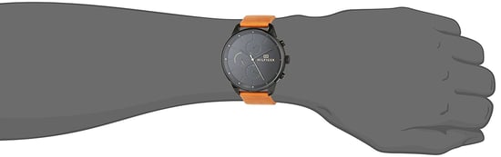 Diese Tommy Hilfiger Chase Multi Zifferblatt Uhr für  Herren ist das perfekte Accessoire zum tragen oder verschenken. Ihr Schwarz 44 mm Rund Gehäuse kombiniert mit dem bequemen Beige Armband aus  Leder garantiert, dass Sie diese atemberaubende Uhr komprom - Image 2