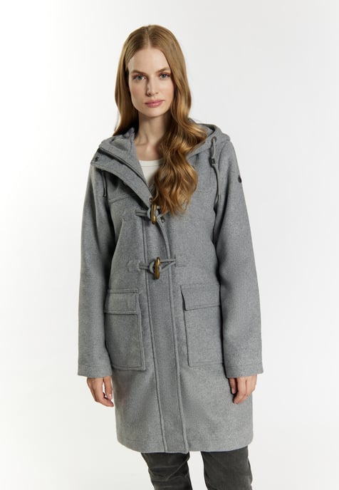 Dreimaster Dufflecoat aus Wollgemisch Damen grau melange - Image 3
