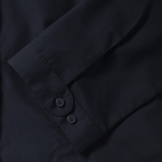 Russell Collection Popelin Bluse, pflegeleicht, tailliert, 3/4-Ärmel (Marineblau) - Image 6