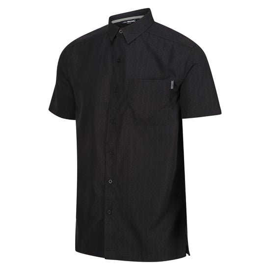 Regatta Mens Mindano VIII Patterned Short-Sleeved Shirt (Ash/Black)