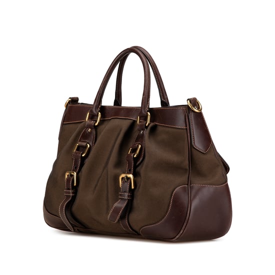 Vintage Prada Canapa Logo Schulranzen Braun - Image 2