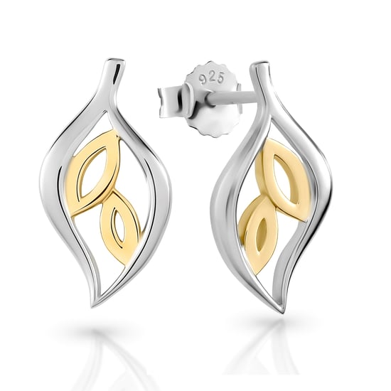 Orphelia 'Charlotte' Damen 925 Sterling Silber Set: Kettenanhänger + Ohrringe - Silber/Gold SET-7523 - Image 3