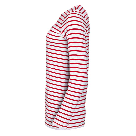 SOLS Damen Marine T-Shirt, gestreift, langärmlig (Weiß/Rot) - Image 3