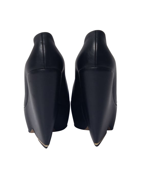 Nicholas Kirkwood Plateau-Wedges aus schwarzem Leder - Image 4