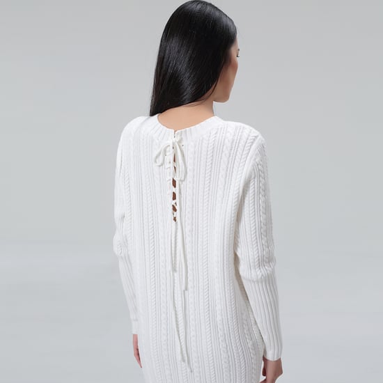 Schnürung im Rücken Pullover Kleid - Image 5