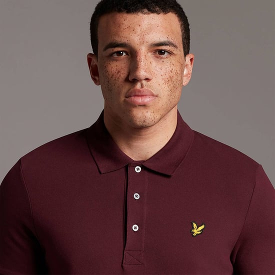 Lyle & Scott Einfarbiges Poloshirt in Burgund - Image 4