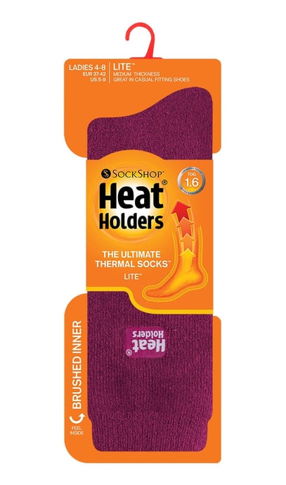 Heat Holders Lite 3 Paar Multipack Damen-Thermosocken für den Winter | Dünne und warme Socken für Anzugsocken Deep Fuchsia - Image 2