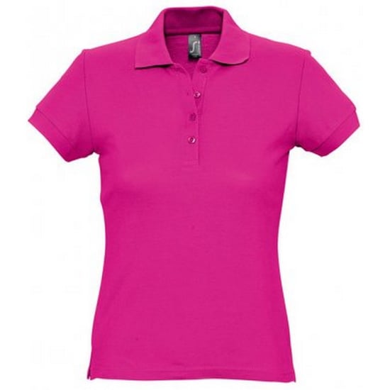 SOLS Womens/Ladies Passion Pique Short Sleeve Polo Shirt (Fuchsia) - Image 1