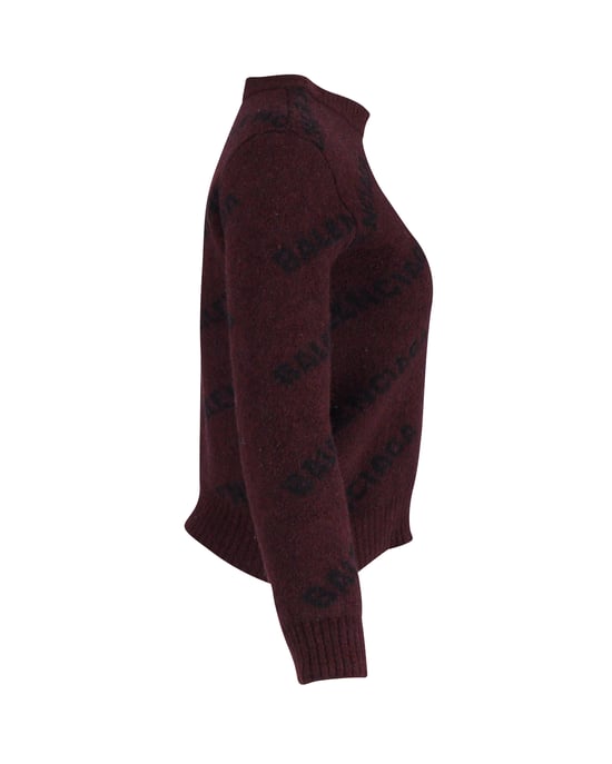 Balenciaga Logo-Pullover in rotem Druck aus Wolle - Image 2