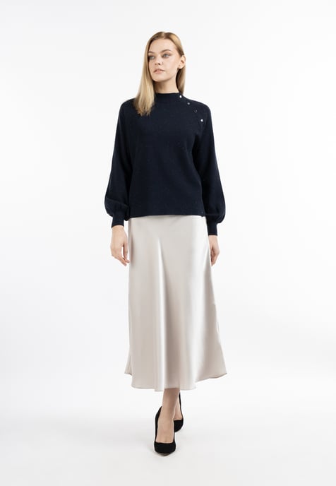 Dreimaster Strickpullover mit Rollkragen Damen Marine - Image 2