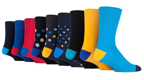 Gentle Grip - 9 Paar nicht elastische Socken aus weicher Baumwolle mit losem Oberteil - Colourburst Mix 1 - Image 1
