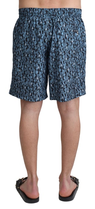 Dolce & Gabbana Short de bain de plage imprimé à motifs bleus pour hommes - Maillot de bain - Image 3