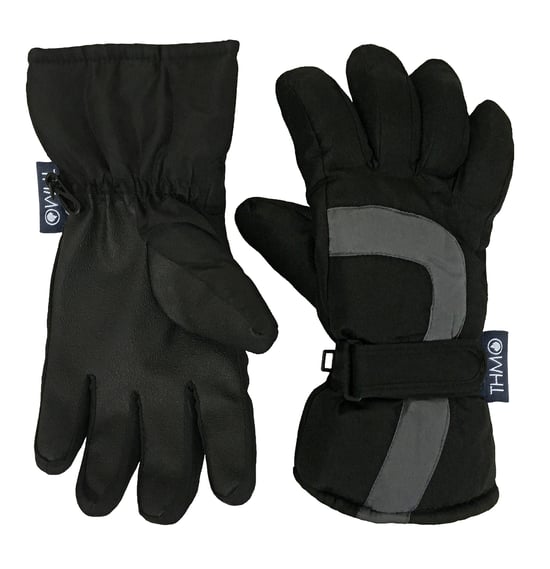 Kinder Thinsulate Skihandschuhe für den Winter | THMO | Wasserdichte Fleece gefüttert thermische warme Skihandschuhe für Jungen - Schwarz - Image 2
