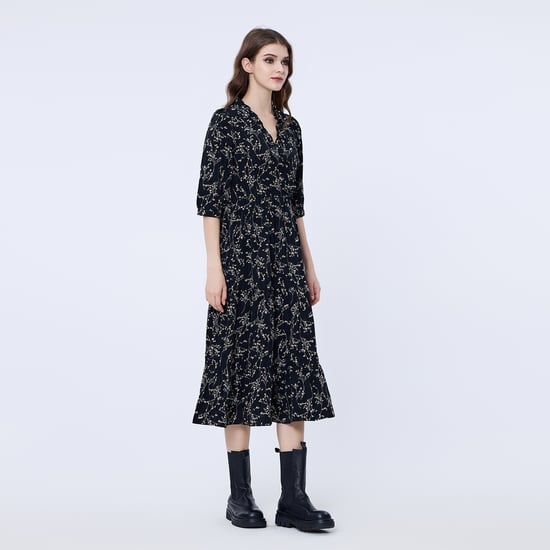 Kleid mit Liberty-Print in Herzform und Rüschenausschnitt - Image 4