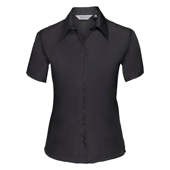 Russell Collection Damen/Damen Kurzarm Ultimate Non-Iron Shirt (Schwarz) - Image 1
