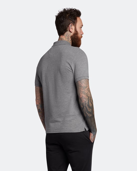 Lyle & Scott Einfarbiges Polohemd in Grau - Image 3