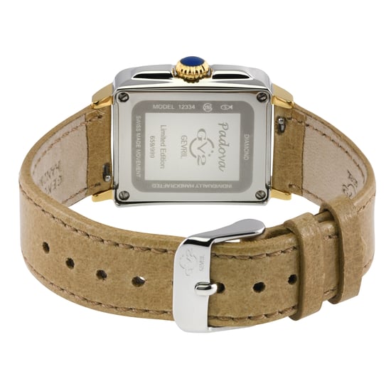 GV2 Womens Padova Gemstone 12334.1 Light Tan Swiss Quartz Watch