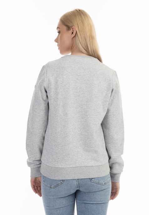 Dreimaster Sweatshirt Damen Hellgrau Melange - Image 4