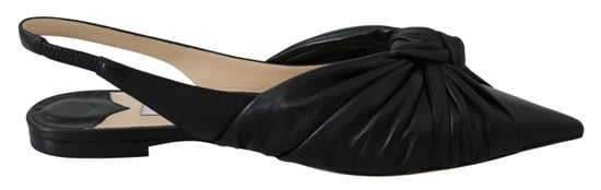 Jimmy Choo Damen Annabell Schwarze Lederflache Schuhe - Image 1