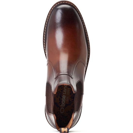 Base London Bloom Leder Herren Stiefel in verbranntem Braun - Image 4