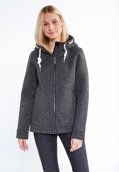 ICEBOUND Strickfleecejacke Damen Grau Melange - Image 2