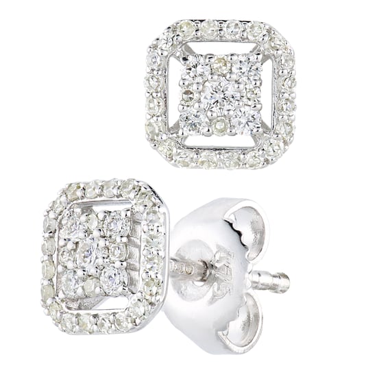 9ct White Gold Earrings With 0.33ct Diamond
