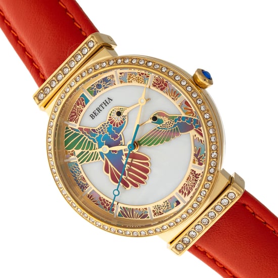 Montre à bracelet en cuir nacre Bertha Emily - Image 3