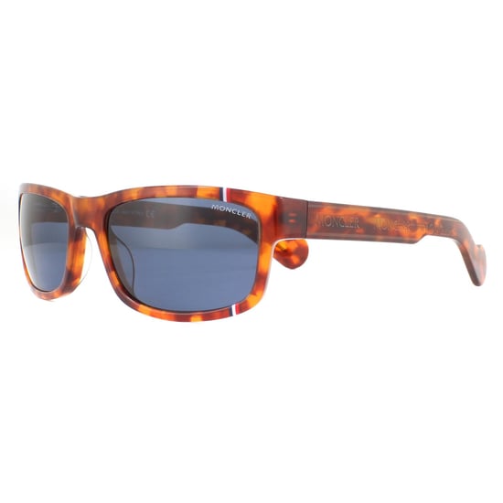 Moncler Rectangle Mens Havana Blue Sunglasses