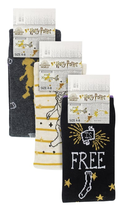 3 Paar Damen Dobby ist Frei Socken | Neuheit Harry Potter Socken - Sortiert - Image 2