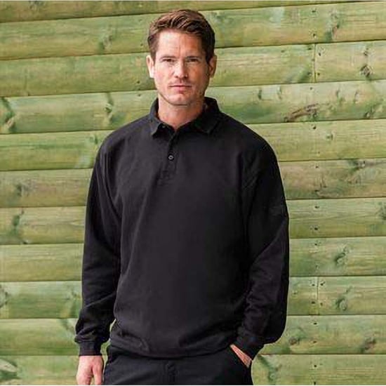 Russell Europe Herren Heavy Duty Kragen Sweatshirt (Schwarz) - Image 2
