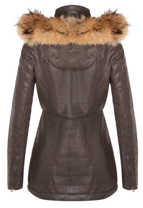 Women's slim fit leather park bag with hooded top - Northam