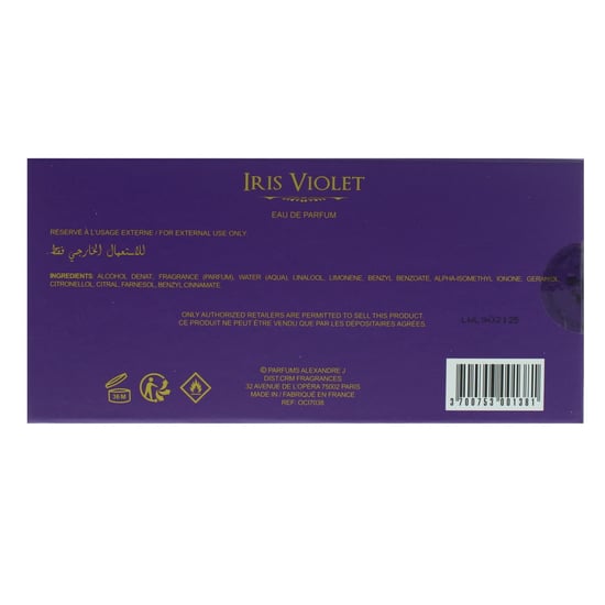Alexandre J. Iris Violet Eau de Parfum 100ml Spray For Her