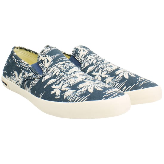 Seavees Baja Beachcomber Herren Navy Plimsolls - Image 2