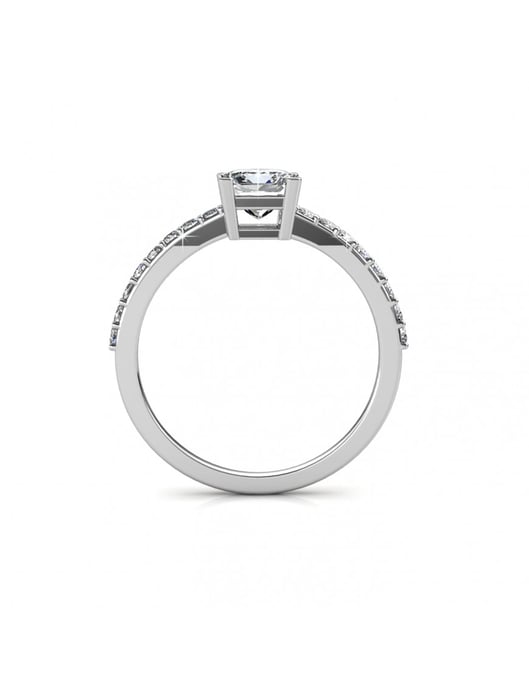 Einfacher quadratischer Ring - Silber und Kristall - Image 5