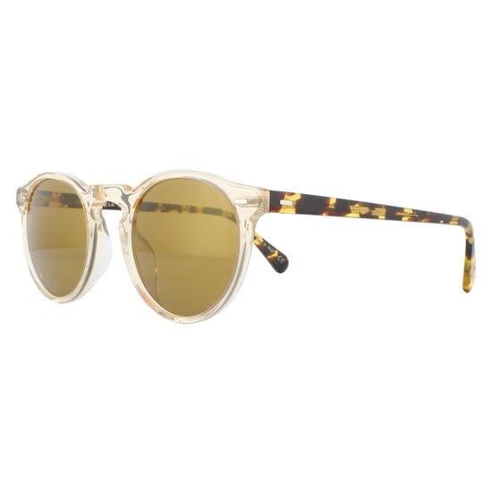 Oliver Peoples Runde Herren Sonnenbrille in Buff und Dunkel Schildpatt mit Goldspiegelglas - Image 2