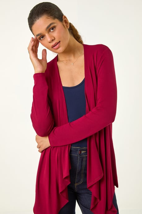 Waterfall Front Jersey Knit Cardigan