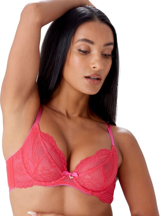 Superboost Lace Non Padded Plunge Bra - Rose Red - Image 1