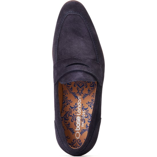 Base London Bruno Herren Mokassins aus Leder in Marineblau - Image 4