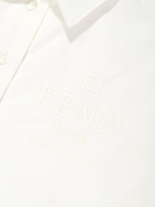 Fendi Mädchen FF Jacquard Kleid in Beige - Image 3