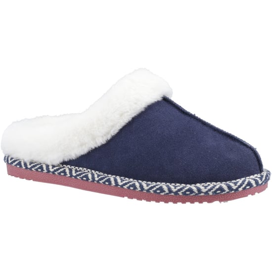Hush Puppies Amara Wildleder Damen Navy Pantoffeln - Image 1