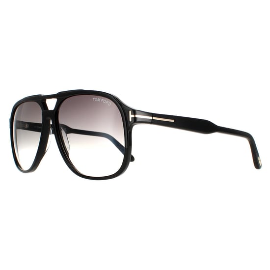 Tom Ford Aviator Mens Shiny Black Smoke Gradient  Raoul FT0753