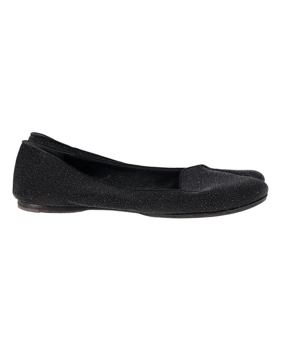 Saint Laurent schimmernde Ballerinas in schwarzem Glitzer - Image 1