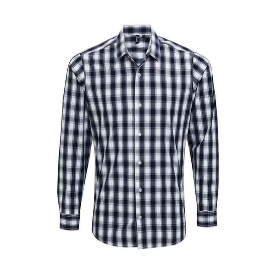 Premier - "Mulligan" Hemd für Herren Langärmlig (Weiß/Marineblau) - Image 1