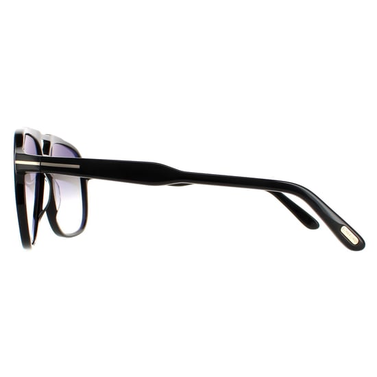 Tom Ford Aviator Mens Shiny Black Smoke Gradient  Raoul FT0753