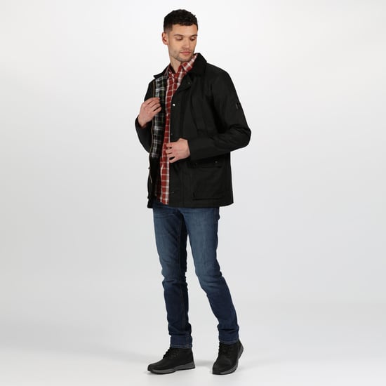 Regatta Herren Outdoorjacke Country gewachst (Schwarz) - Image 5