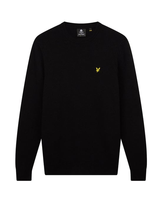 Lyle & Scott Pullover mit Rundhalsausschnitt aus Lambswool in Schwarz - Image 5