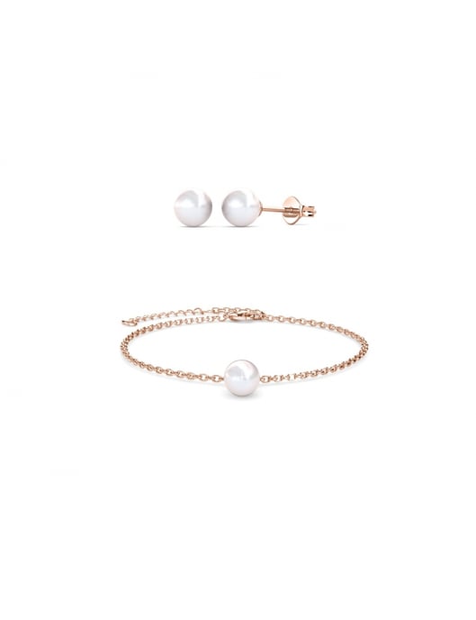 Vollmond Kristall Perlenset - Rose Gold und Kristall - Image 1