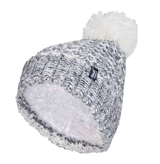 Damen Fleece gefüttert Cuffed Thermal Winter Bommelmütze mit Pom Pom - Image 1
