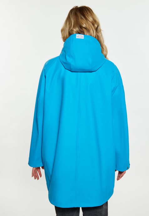 Schmuddelwedda Curvy Regenmantel Damen Cyanblau - Image 4