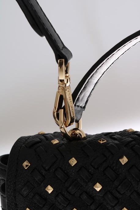 Michael Kors Black CASSIE Leather Messenger Bag